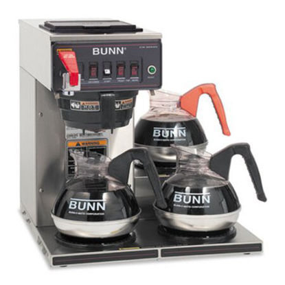 Picture of CWTF-3 Three Burner Automatic Coffee Brewer, Stainless Steel, BlackBUN-CWTF153LP