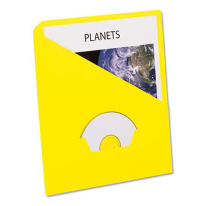 Picture of Slash Pocket Project Folders, 3-Hole Punched, Straight Tab, Letter Size, Yellow, 25/PackPFX-32909