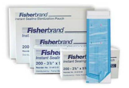 Picture of Sterilization Pouch Fisherbrand™ Ethylene Oxide (EO) Gas / Steam 3-1/2 X 5 Inch Transparent / Blue Instant Seal Paper / Plastic0181250