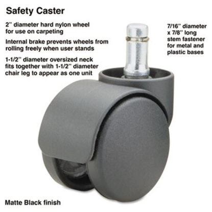 Picture of Safety Casters,Oversize Neck, Nylon, B Stem, 110 lbs/Caster, 5/SetMAS-64235
