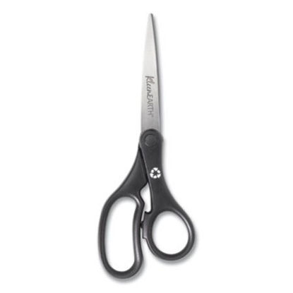 Picture of KleenEarth Basic Plastic Handle Scissors, 8" Long, 3.25" Cut Length, Black Straight HandleACM-15583