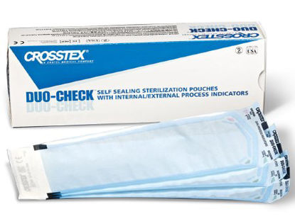 Picture of Sterilization Pouch Duo-Check® Ethylene Oxide (EO) Gas / Steam 8 X 16 Inch Transparent / Blue Self Seal Paper / FilmSCL816