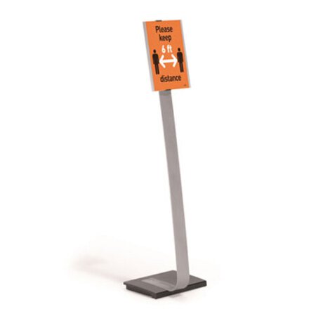 Picture of Info Sign Duo Floor Stand, Letter-Size Inserts, 15 x 46 1/2, ClearDBL-481423