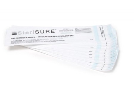 Picture of Sterilization Pouch SteriSURE Dry Heat 1-1/2 X 2-1/2 X 10-1/2 Inch White Self Seal Paper8375-250