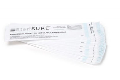 Picture of Sterilization Pouch SteriSURE Dry Heat 1-1/2 X 2-1/2 X 10-1/2 Inch White Self Seal Paper8375-250