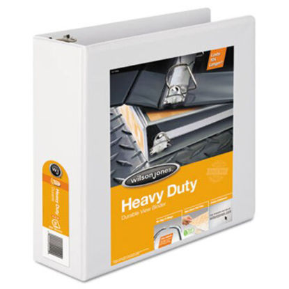 Picture of Heavy-Duty D-Ring View Binder with Extra-Durable Hinge, 3 Rings, 3" Capacity, 11 x 8.5, WhiteWLJ-38549W