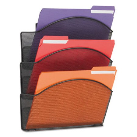 Picture of Onyx Steel Triple Wall Pocket, Letter, Black, 12 x 3 1/4 x 17 1/4SAF-5652BL