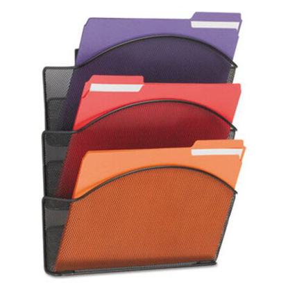 Picture of Onyx Steel Triple Wall Pocket, Letter, Black, 12 x 3 1/4 x 17 1/4SAF-5652BL