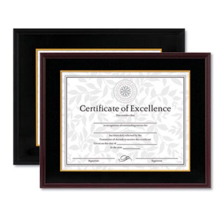 Picture of Hardwood Document/Certificate Frame w/Mat, 11 x 14, 8 1/2 x 11, BlackDAX-1511TB