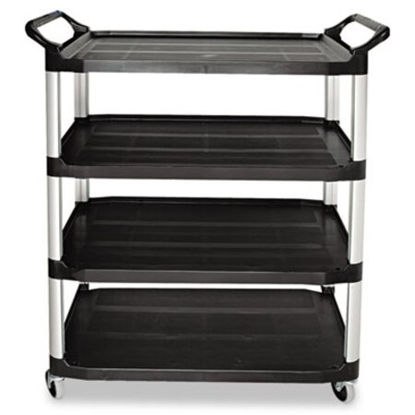 Picture of Open Sided Utility Cart, Four-Shelf, 40.63w x 20d x 51h, BlackRCP-409600BLA