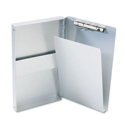 Picture of Snapak Aluminum Side-Open Forms Folder, 0.38" Clip Capacity, Holds 5 x 9 Sheets, SilverSAU-10507