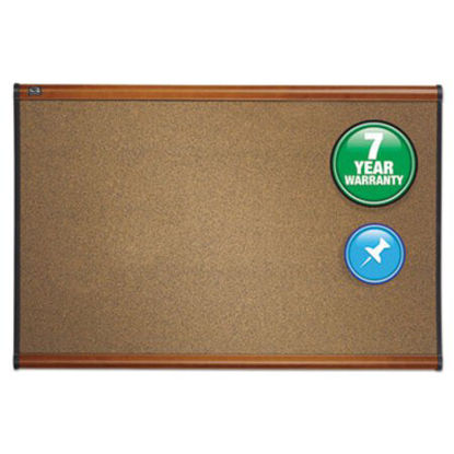 Picture of Prestige Bulletin Board, Brown Graphite-Blend Surface, 72 x 48, Cherry FrameQRT-B247LC