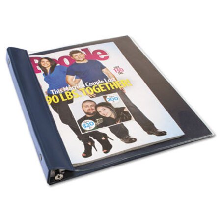 Picture of Catalog/Magazine Binder, Clamp System, 0.5" Capacity, 11 x 9.5, Clear/Navy BlueAVT-ANG120D