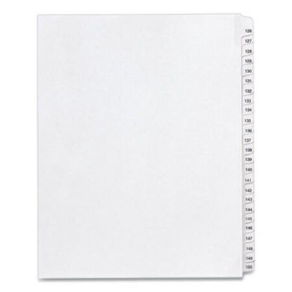 Picture of Preprinted Legal Exhibit Side Tab Index Dividers, Allstate Style, 25-Tab, 126 to 150, 11 x 8.5, White, 1 Set, (1706)AVE-01706
