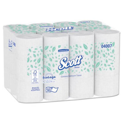 Picture of Essential Coreless SRB Bathroom Tissue, Septic Safe, 2-Ply, White, 1000 Sheets/Roll, 36 Rolls/CartonKCC-04007