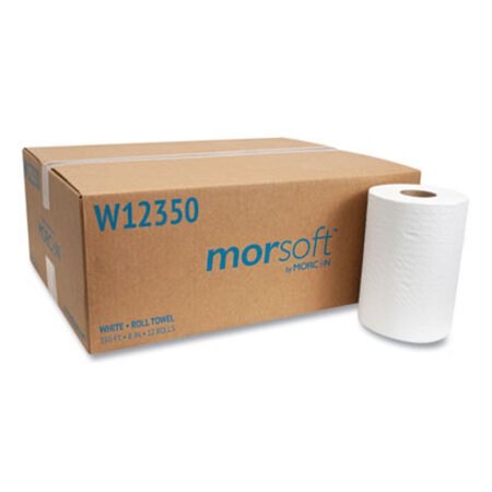 Picture of Morsoft Universal Roll Towels, 8" x 350 ft, White, 12 Rolls/CartonMOR-W12350