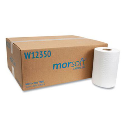 Picture of Morsoft Universal Roll Towels, 8" x 350 ft, White, 12 Rolls/CartonMOR-W12350