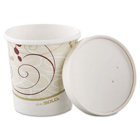 Picture of Flexstyle Double Poly Paper Container/Lid Combo, 16 oz, Symphony, 25 Combos/Sleeve, 10 Sleeves/CartonSCC-KHB16ASYM