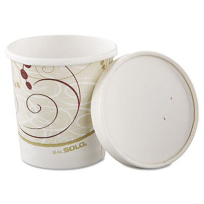 Picture of Flexstyle Double Poly Paper Container/Lid Combo, 16 oz, Symphony, 25 Combos/Sleeve, 10 Sleeves/CartonSCC-KHB16ASYM