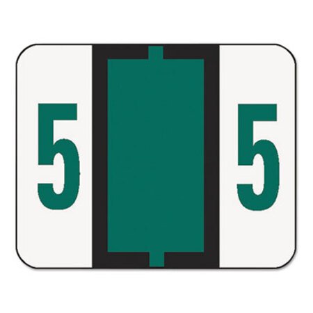 Picture of Numerical End Tab File Folder Labels, 5, 1 x 1.25, White, 500/RollSMD-67375