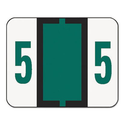 Picture of Numerical End Tab File Folder Labels, 5, 1 x 1.25, White, 500/RollSMD-67375