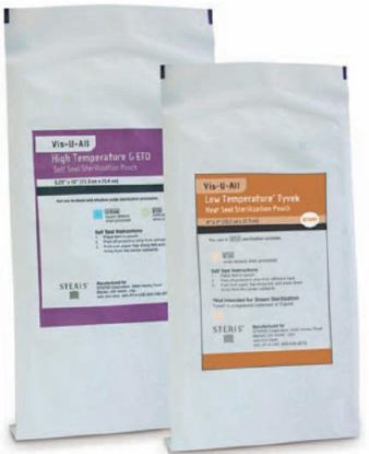 Picture of Sterilization Pouch Vis-U-All™ Ethylene Oxide (EO) Gas / Dry Heat 16 X 16 Inch Transparent / Purple Self Seal Paper / Film884116