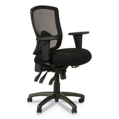 Picture of Alera Etros Series Mesh Mid-Back Petite Multifunction Chair, Supports Up to 275 lb, 17.16" to 20.86" Seat Height, BlackALE-ET4017