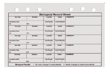 Picture of Sterilization Record Sheet EO GasNR-025