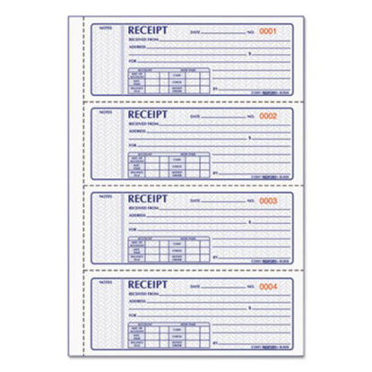 Picture of Money Receipt Book, 7 x 2 3/4, Carbonless Triplicate, 100 Sets/BookRED-8L808
