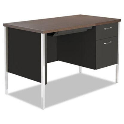 Picture of Single Pedestal Steel Desk, 45.25" x 24" x 29.5", Mocha/BlackALE-SD4524BM
