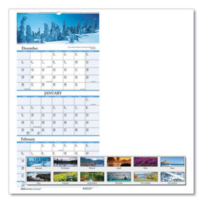 Picture of Recycled Scenic Landscapes Three-Month/Page Wall Calendar, 12.25 x 26, 2021-2023HOD-3638