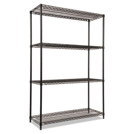 Picture of NSF Certified Industrial 4-Shelf Wire Shelving Kit, 48w x 18d x 72h, BlackALE-SW504818BL