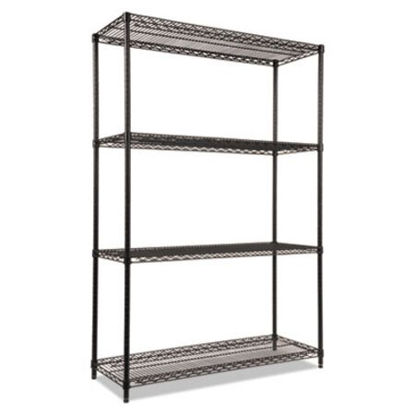 Picture of NSF Certified Industrial 4-Shelf Wire Shelving Kit, 48w x 18d x 72h, BlackALE-SW504818BL