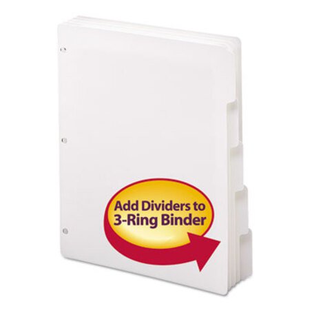 Picture of Three-Ring Binder Index Divider, 5-Tab, 11 x 8.5, White, 20 SetsSMD-89415
