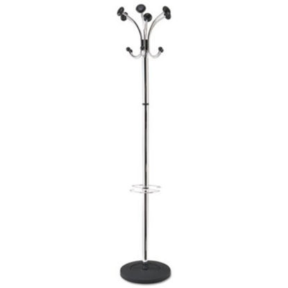 Picture of Chromy Coat Stand, 12 Knobs, 16w x 16d x 70.5h, Chrome/BlackABA-PMCLAS