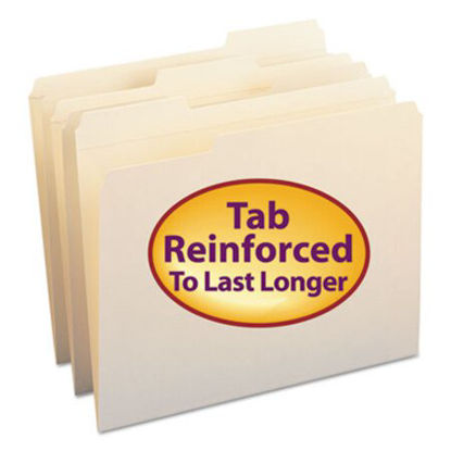 Picture of Reinforced Tab Manila File Folders, 1/3-Cut Tabs, Letter Size, 11 pt. Manila, 100/BoxSMD-10334