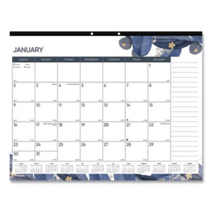 Picture of Desk Pad Calendar, 22 x 17, Gold Detail; Blue/Purple/White, 2022RED-C194128