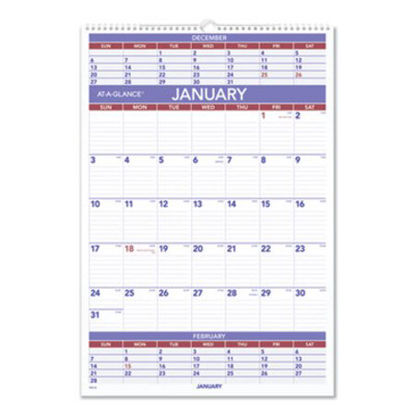 Picture of Three-Month Wall Calendar, 15.5 x 22.75, 2022AAG-PM628
