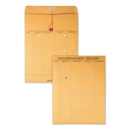 Picture of Brown Kraft String and Button Interoffice Envelope, #97, Two-Sided Five-Column Format, 10 x 13, Brown Kraft, 100/CartonQUA-63561