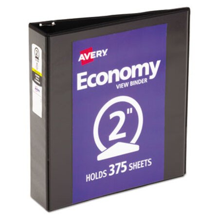 Picture of Economy View Binder with Round Rings , 3 Rings, 2" Capacity, 11 x 8.5, Black, (5730)AVE-05730