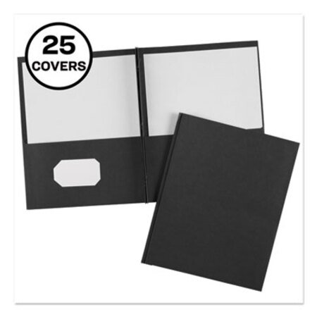 Picture of Two-Pocket Folder, Prong Fastener, Letter, 1/2" Capacity, Black, 25/BoxAVE-47978