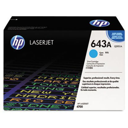 Picture of HP 643A, (Q5951A) Cyan Original LaserJet Toner CartridgeHEW-Q5951A