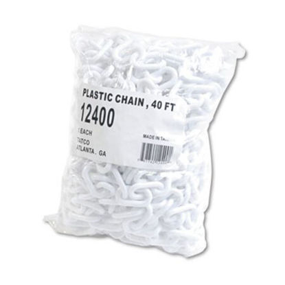 Picture of Crowd Control Stanchion Chain, Plastic, 40ft, WhiteTCO-12400