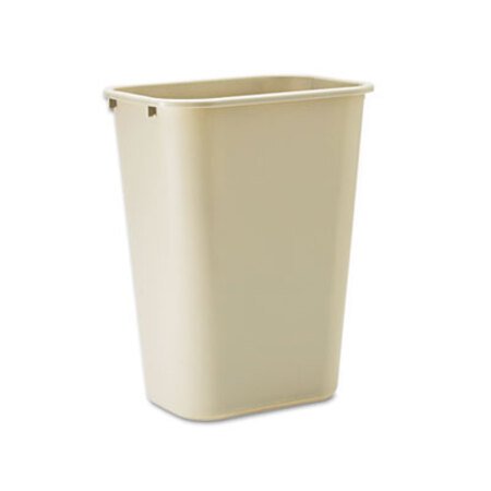Picture of Deskside Plastic Wastebasket, Rectangular, 10.25 gal, BeigeRCP-295700BG