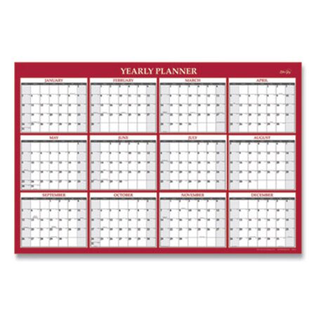 Picture of Laminated Wall Calendar, 48 x 32, Red/White, 2022BLS-100034