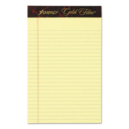 Picture of Gold Fibre Quality Writing Pads, Medium/College Rule, 5 x 8, Canary, 50 Sheets, DozenTOP-20004
