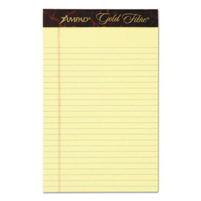 Picture of Gold Fibre Quality Writing Pads, Medium/College Rule, 5 x 8, Canary, 50 Sheets, DozenTOP-20004