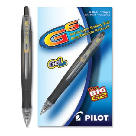 Picture of G6 Gel Pen, Retractable, Fine 0.7 mm, Black Ink, Black BarrelPIL-31401