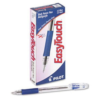 Picture of EasyTouch Ballpoint Pen, Stick, Fine 0.7 mm, Blue Ink, Clear Barrel, DozenPIL-32002