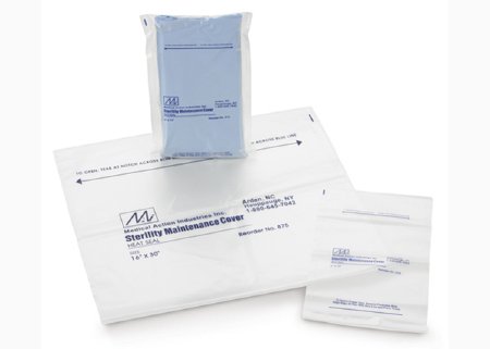 Picture of Sterility Maintenance Cover 8 X 12 Inch, 2.25 mil, Clear / Blue, LLDPE Film, Flat Pack, Heat Seal Adhesive Strip855SMC
